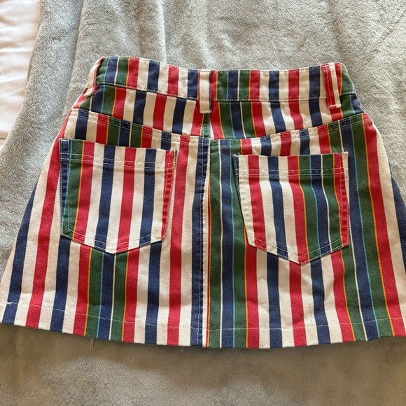 Unique Striped Multicolor Mini Skirt - Picture 3 of 8